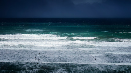 Fototapeta na wymiar waves in the sea with stormy weather