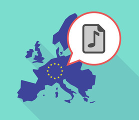 Map of the EU map with  a music score icon