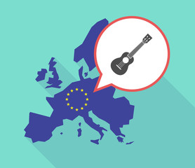 Map of the EU map with  an ukulele