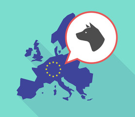 Map of the EU map with  a dog head