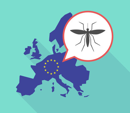 Map of the EU map with  a mosquito