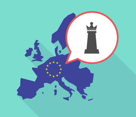 Map of the EU map with a  queen   chess figure