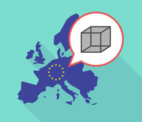 Map of the EU map with  a cube sign