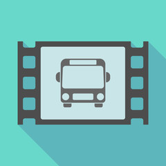 Long shadow film frame with  a bus icon