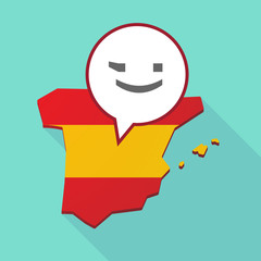 Map of Spain with  a wink text face emoticon