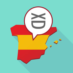 Map of Spain with   a laughing text face