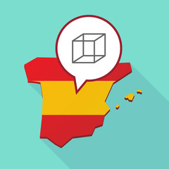 Map of Spain with  a cube sign