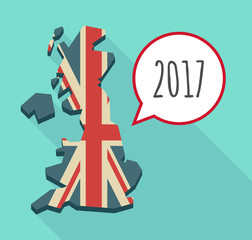 Map of UK with  a 2017 year  number icon