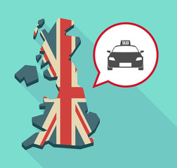 Obraz na płótnie Canvas Map of UK with a taxi icon