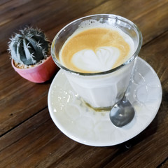 Latte art heart, Coffee
