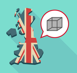 Map of UK with  a cube sign