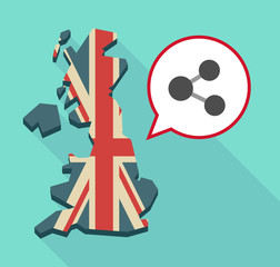 Map of UK with  a network sign