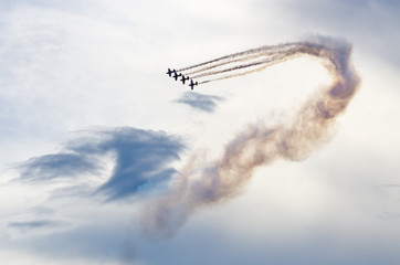 Planes on the sky during the airshow