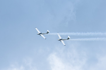 Planes on the sky during the airshow