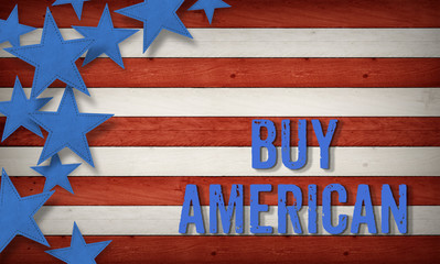 Fototapeta na wymiar Buy American US American flag concept background