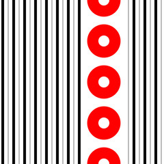 Seamless Vertical Stripe and Circle Pattern
