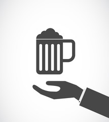 hand with beer