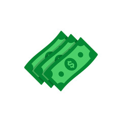 Dollar banknotes flat icon. Money cash  symbol.
