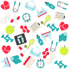 Sport icons background. Vector illustration.