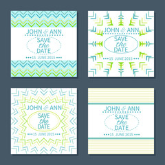 Set of save the date cards.