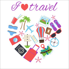 Travel icons set. Vector illustration.