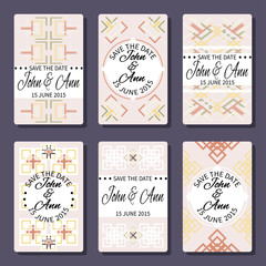 Set of save the date cards.