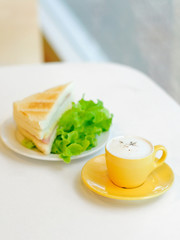 Coffee and sandwich space for text