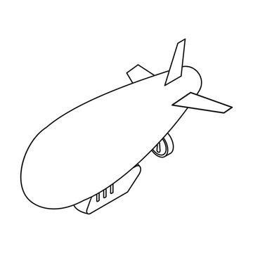 recommend clip art: Airship icon in outline style isolated on white background. Transportation symbol stock vector illustration.