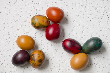 Colorful Easter eggs on white background