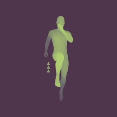 3d Running Man. Design for Sport, Business and Technology