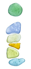sea glass peices on white