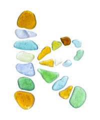 sea glass peices on white