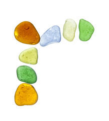 sea glass peices on white