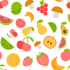 vector seamless pattern with fruits.