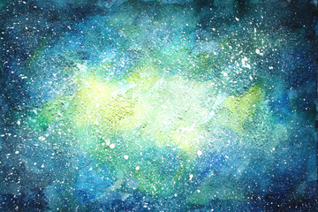 Watercolor space background. - 136040759