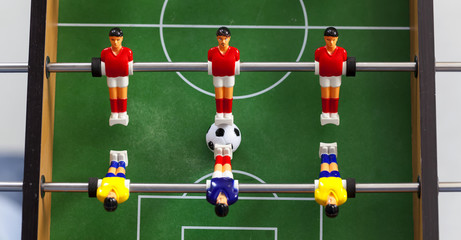 foosball table soccer . football players sport teame