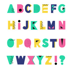 Memphis style alphabet. - 136041301