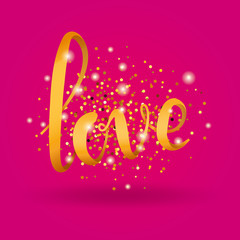 Love gold letter heart balloon