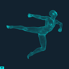 Man is Posing and Dancing. Silhouette of a Dancer. Sport Concept