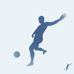 Fototapeta na wymiar Silhouette of a football player. Sport Symbol. Design Element.