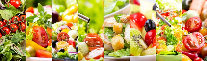 Poster Im Rahmen collage of various salad © Nitr