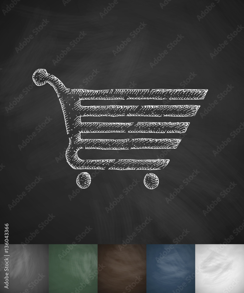 Poster basket icon. Hand drawn vector illustration