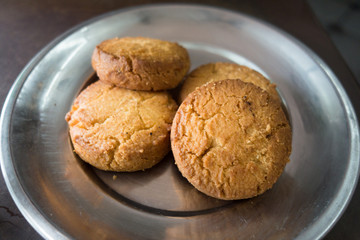 Osmania Biscuit is a popular snack in Hyderabad, Telangana.It is named after the last ruler of Hyderabad State, Mir Osman Ali Khan.