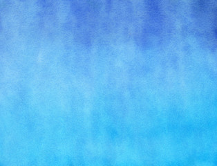 Hand Painted Watercolor Background - Blue Ombre Gradient  - 136044152
