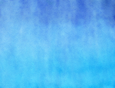 Hand Painted Watercolor Background - Blue Ombre Gradient 