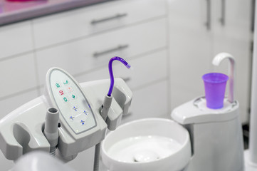 Obraz na płótnie Canvas Modern dental practice. Dental accessories used by dentists. 