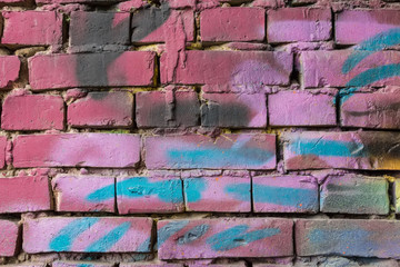 Fototapeta premium Painted bricks wall background