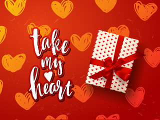 valentine`s  Card design   . Hand drawn calligraphy 