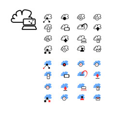 Icon collection: Computing cloud