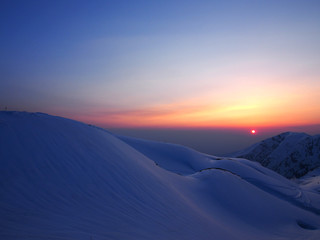 snow mountains at Tateyama Kurobe Alpine Route, Japan